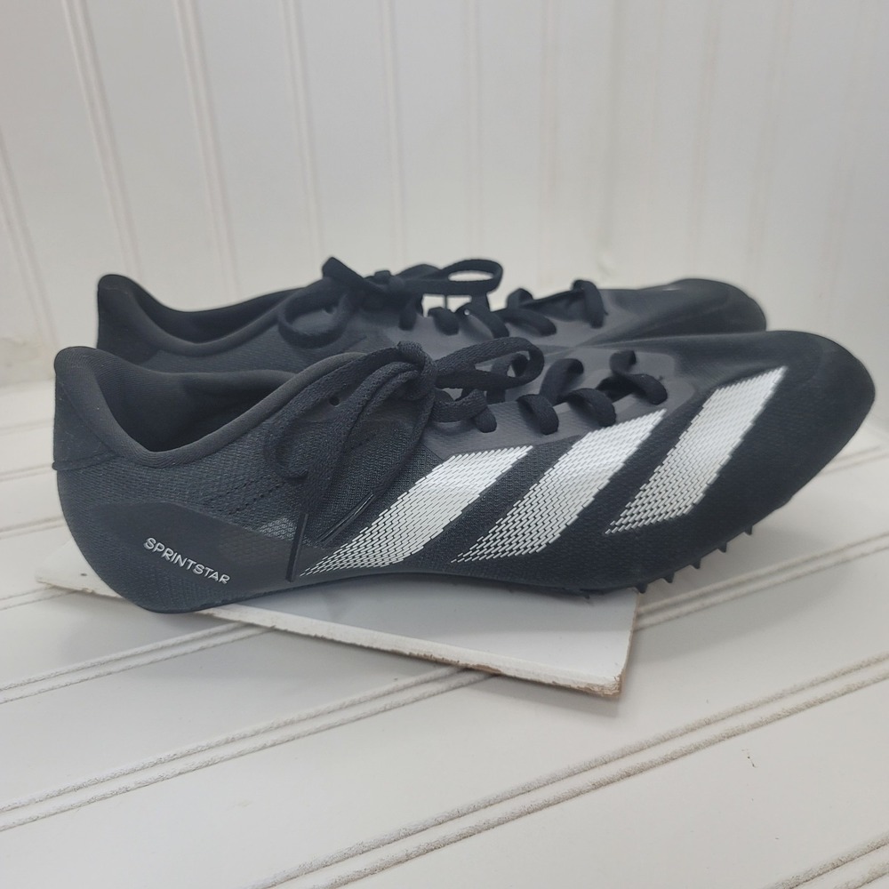 Adidas Sprintstar Mens Size 9 Black Silver Track Field Spikes Sneaker IG9908